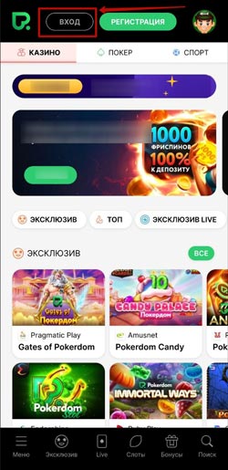 Мобильное приложение казино